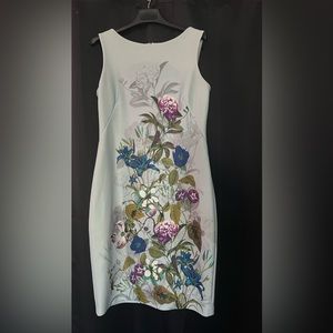 Light Blueish Dress W/ Floral Pattern